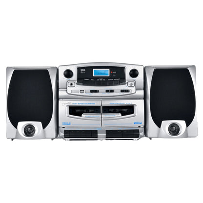 Supersonic Bluetooth Audio System with Double Cassette Recorder & Built-In Mic (SC-2121BT)