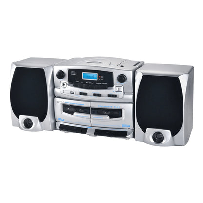 Supersonic Bluetooth Audio System with Double Cassette Recorder & Built-In Mic (SC-2121BT)