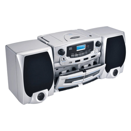 Supersonic Bluetooth Audio System with Double Cassette Recorder & Built-In Mic (SC-2121BT)