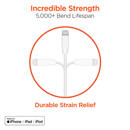 Hypergear USB to Mfi Lightning Rounded Cable 3Ft Bulk 200Pc Pack